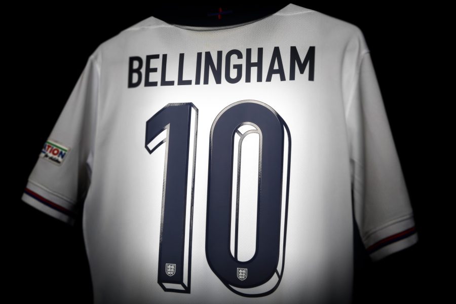 Image showing the official England national team font manufactuerd by Elms