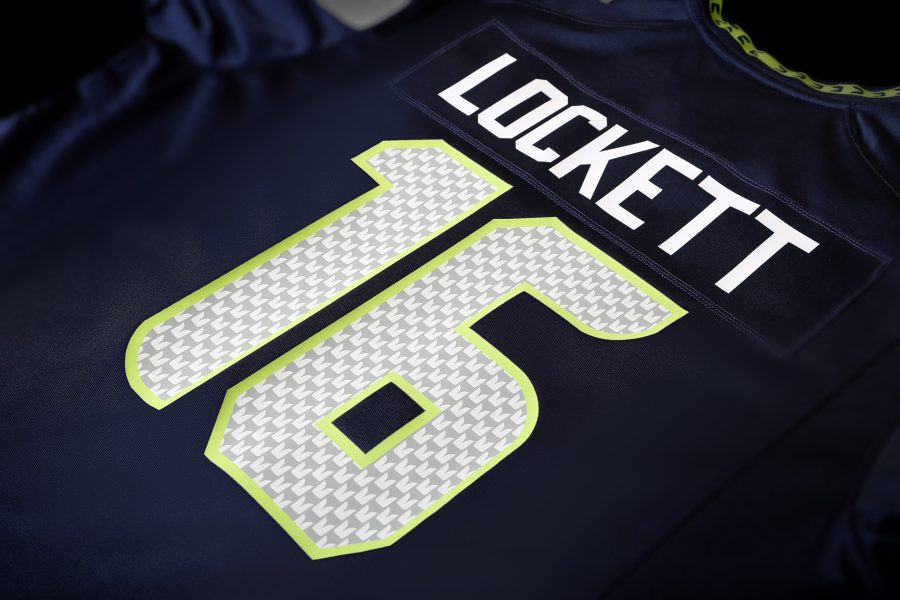 Image showing an NHL jersey with a name and number set manufactured by Elms